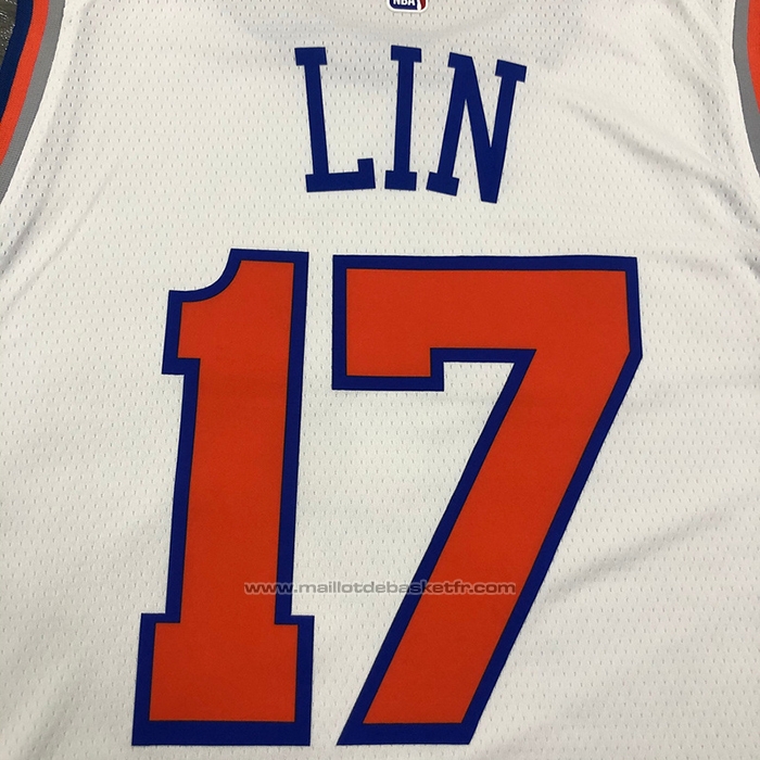 Maillot New York Knicks Jeremy Lin #17 Association Blanc